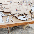 Personalized Wooden MLB Stadium Map with Engraved Nameplate & Team Logo Pins