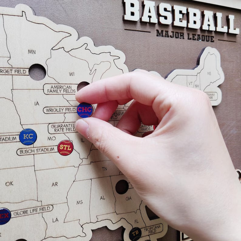 Personalized Baseball Stadium Map | Father's Day Gift for Sports Fans