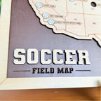 Personalized Soccer Stadium Tracker Map – Vintage Brown Background