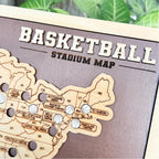 Personalized Basketball Arena Tracker Map – Vintage Brown Background