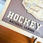 Personalized Hockey Arena Tracker Map – Vintage Brown Background