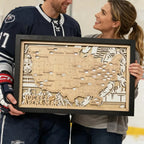 3D Wooden Ice Hockey Arena Map Art - Custom NHL Fan Gift for Him