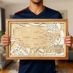 Football Stadium Map Tracker, Custom Wood Art