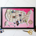 Personalized USA Photo Travel Map - Pink