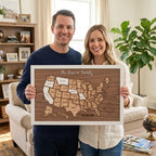 Personalized USA States Puzzle Map(Dark Walnut)
