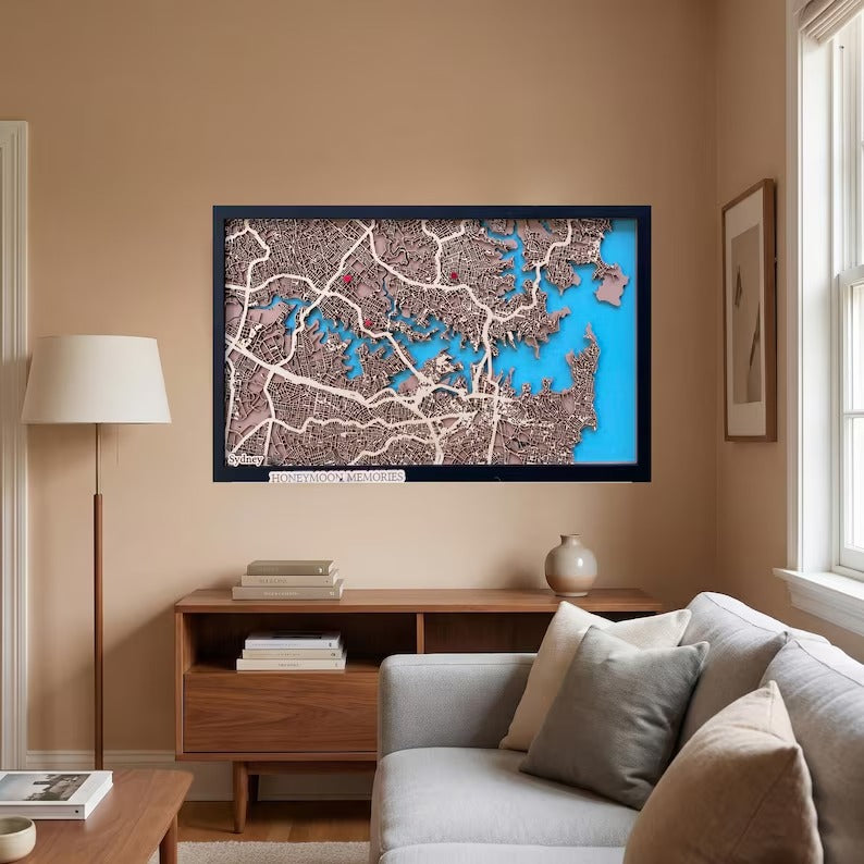 Wooden City Map - Sydney