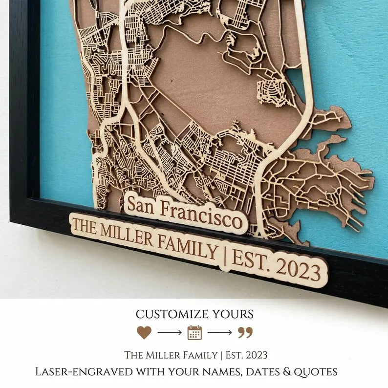 Wooden City Map - San Francisco