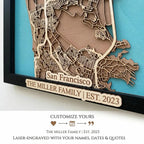 Wooden City Map - San Francisco