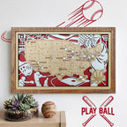 Custom Color MLB Stadium Map with Nameplate & Team Logo Pins