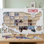 Personalized MLB Stadium Map Photo Frame(3D Raised Lettering)