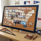 Personalized MLB Stadium Map Photo Frame(3D Raised Lettering)