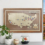 Personalized Baseball Stadium Map | Father's Day Gift for Sports Fans