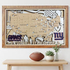 Football Stadium Map Tracker, Custom Wood Art
