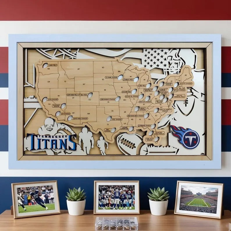 Football Stadium Map Tracker, Personalized Gifts