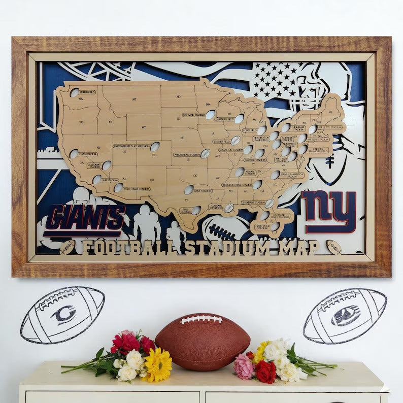 NFL Ballpark Tracker Map for 2026 Season, Football Road Trip Checklist