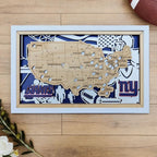 Football Baseball Stadium Map, Wood NFL Stadium Tracker