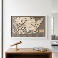 Engraved National Parks Map - Wooden USA Travel Tracker Gift
