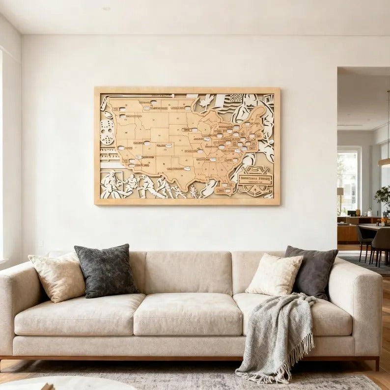 Personalized NHL Hockey Stadium Map - Retirement Gift for Dad