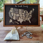 Personalized USA States Puzzle Map(Black Oak)