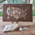 Personalized USA States Puzzle Map(Dark Walnut)