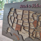 Personalized USA States Puzzle Map(Gery Oak)