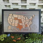 Personalized USA States Puzzle Map(Gery Oak)