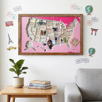 Personalized USA Photo Travel Map - Pink