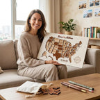 Personalized USA States Puzzle Map(White)
