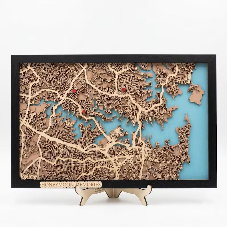 Wooden City Map - Sydney