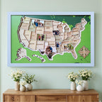 Personalized USA Photo Travel Map - Green