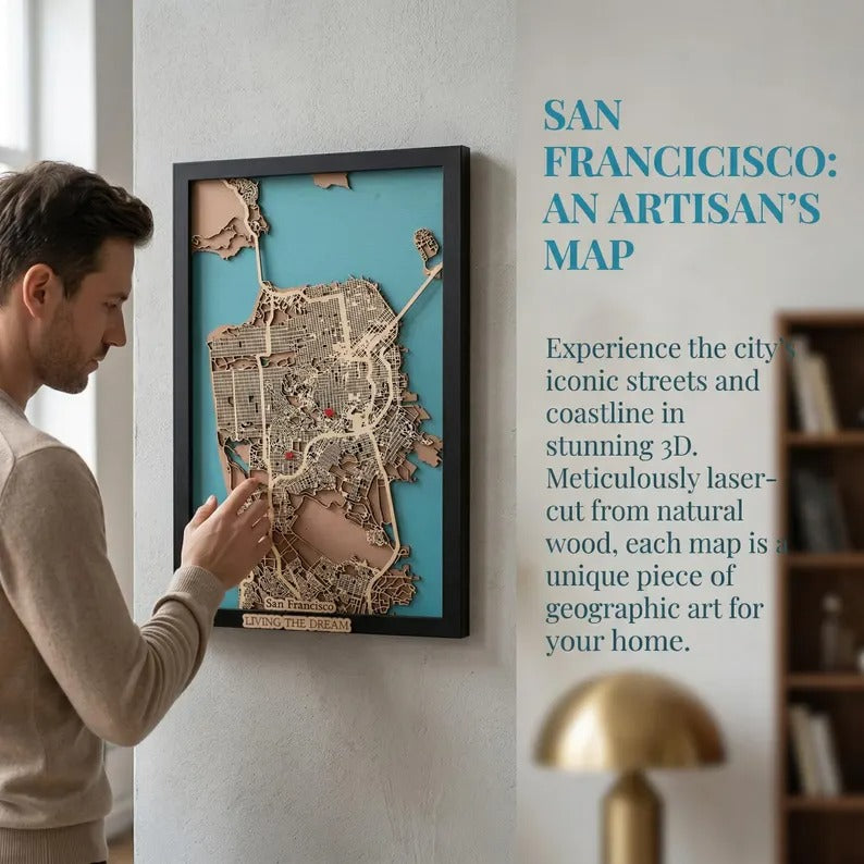 Wooden City Map - San Francisco