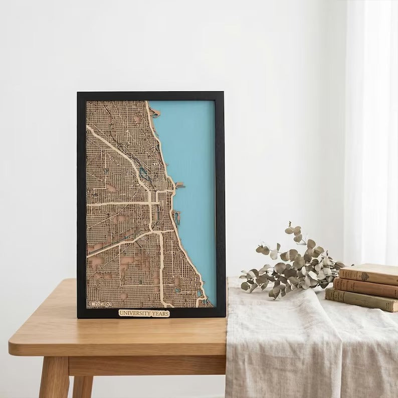 Wooden City Map - Chicago