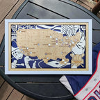 Custom Color MLB Stadium Map with Nameplate & Team Logo Pins