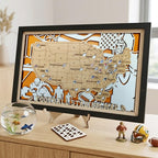 3D Wooden Football Stadium Map | NFL Bucket List Travel Tracker