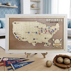 Personalized Baseball Stadium Map | Father's Day Gift for Sports Fans