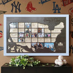 Personalized MLB Stadium Map Photo Frame(Laser Engraved Text)