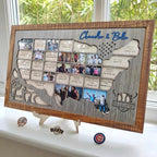Personalized MLB Stadium Map Photo Frame(3D Raised Lettering)