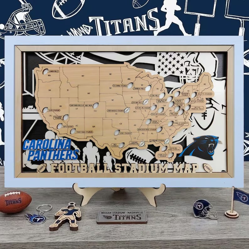NFL Ballpark Tracker Map for 2026 Season, Football Road Trip Checklist