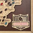 Personalized NFL Stadium Tracker Map with Team Pins