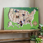Personalized USA Photo Travel Map - Green