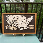 Wooden US National Parks Map - Custom Camping Tracker Wall Art