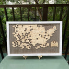 Personalized 2D National Parks Map with Nameplate(Charcoal)