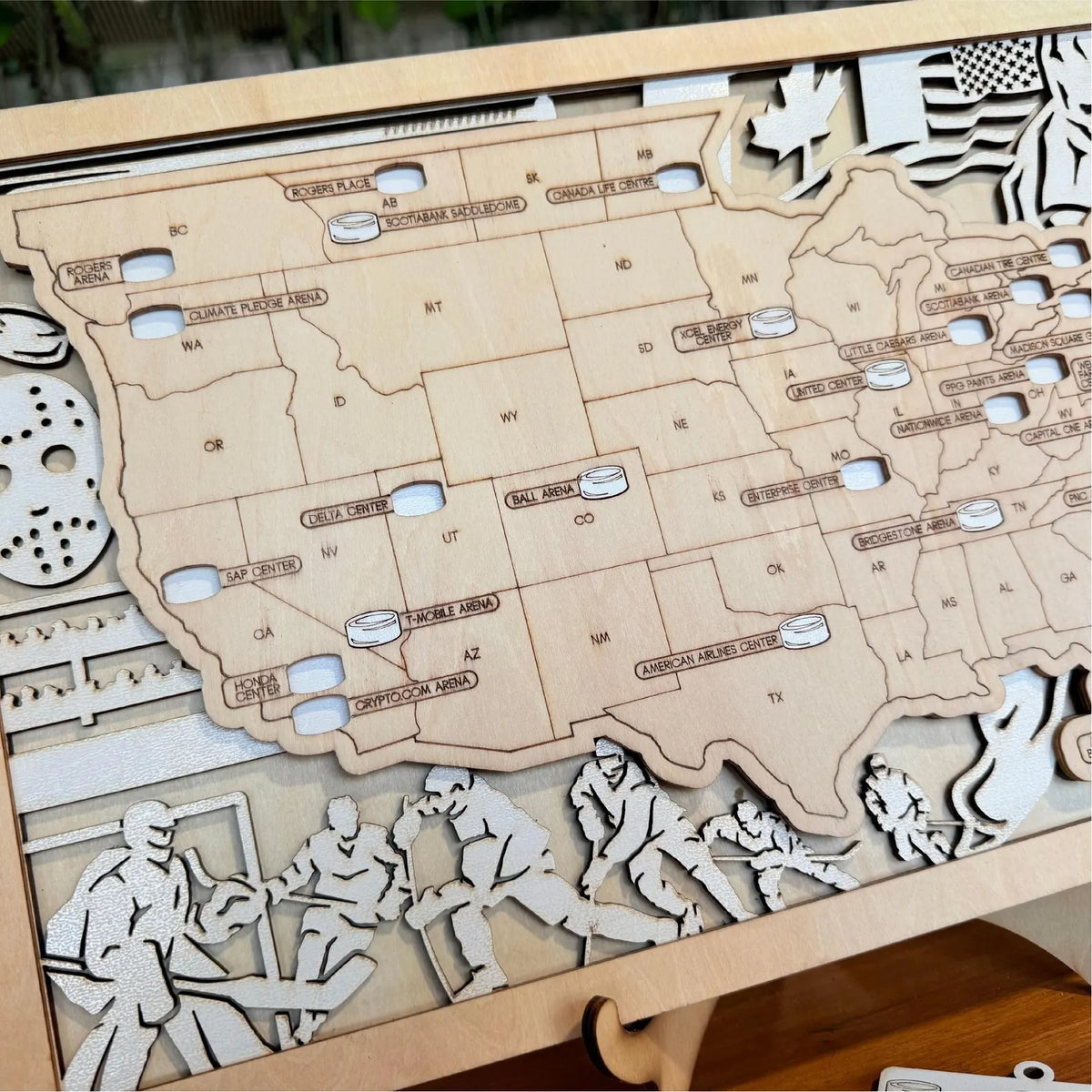 Personalized NHL Hockey Stadium Map - Retirement Gift for Dad