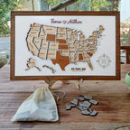 Personalized USA States Puzzle Map(White)