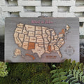 Personalized USA States Puzzle Map(Gery Oak)