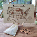 Personalized USA States Puzzle Map(Natural Wood)