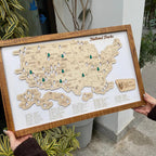 Personalized 2D National Parks Map with Nameplate(White)