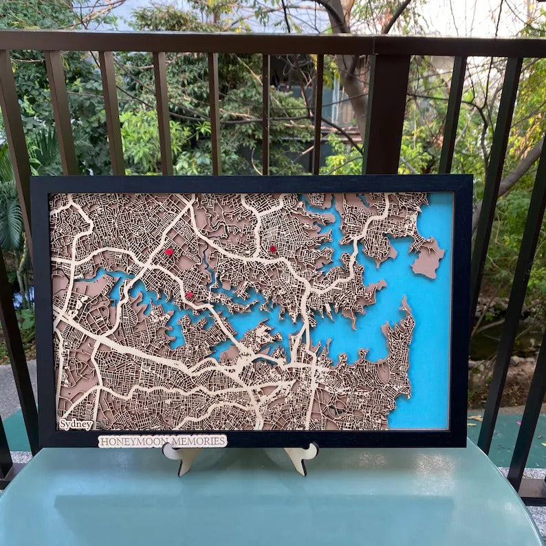 Wooden City Map - Sydney