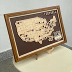 Personalized NFL Stadium Tracker Map with Team Pins