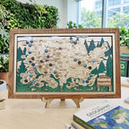 National Park Travel Map - 63 Parks Push Pin Map(Forest）